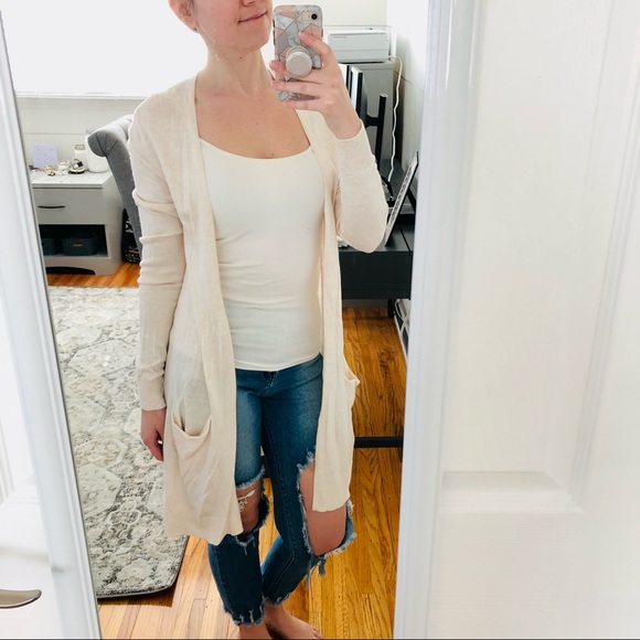 Maison Jules Sweaters - NEW Maison Jules Beige Duster Cardigan